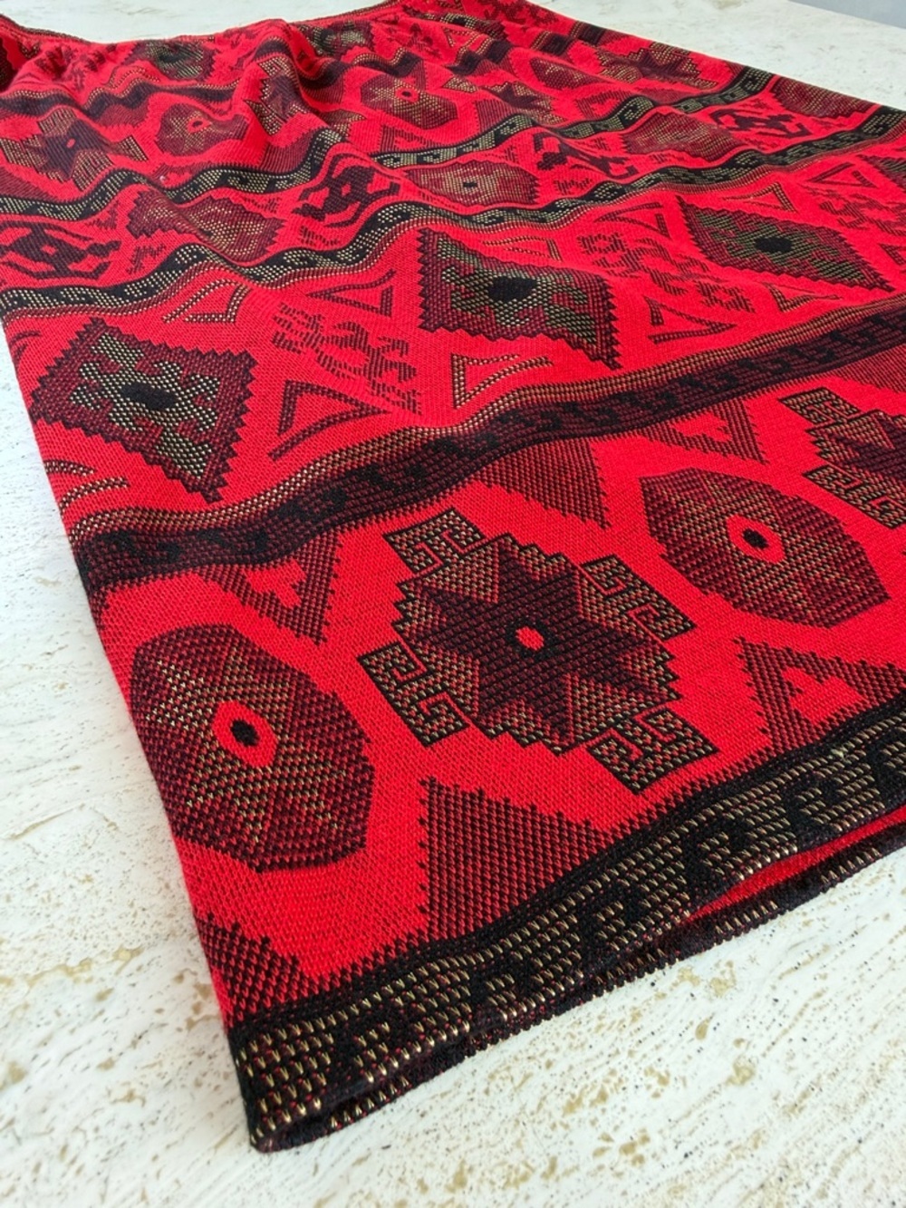 Vintage Graft Californiawear Southwestern Knit Skirt Red Black Size 12 90s